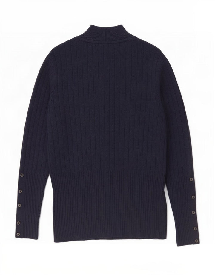Suéter feminino Marks & Spencer com gola tartaruga Reino Unido 12 médio azul marinho