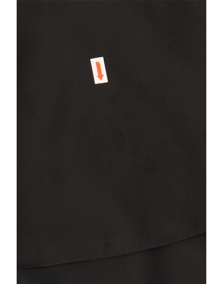 Saia feminina vintage em camadas W28 poliéster preto médio