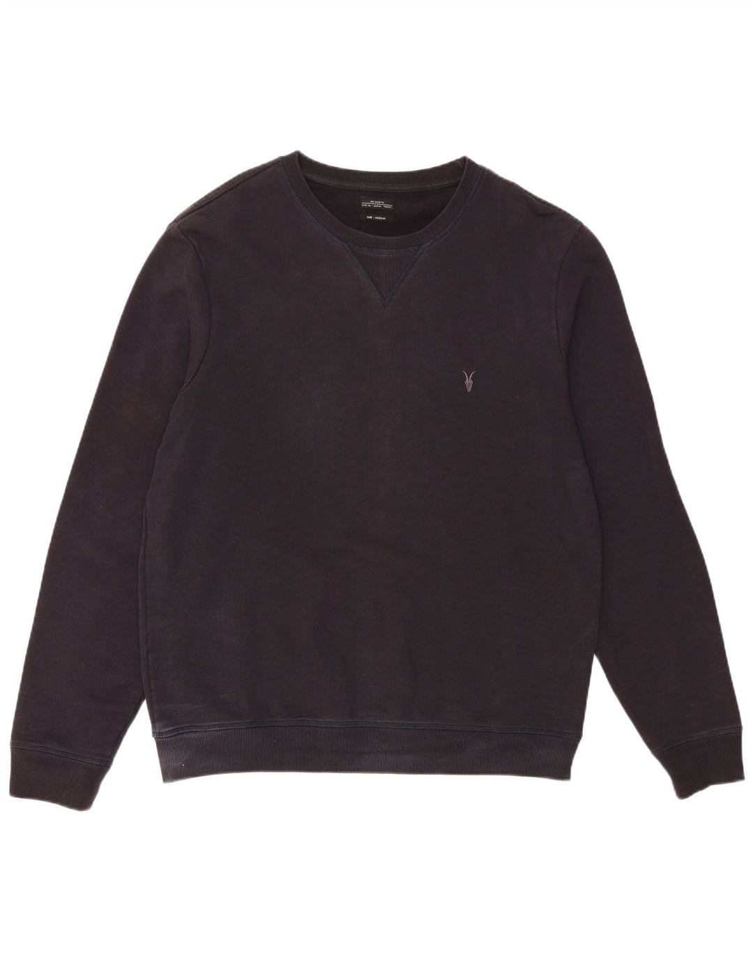 ALL SAINTS moletom masculino jumper médio algodão preto
