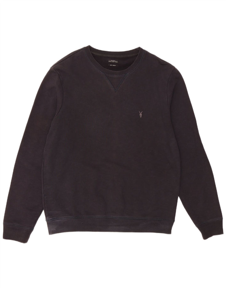 ALL SAINTS moletom masculino jumper médio algodão preto