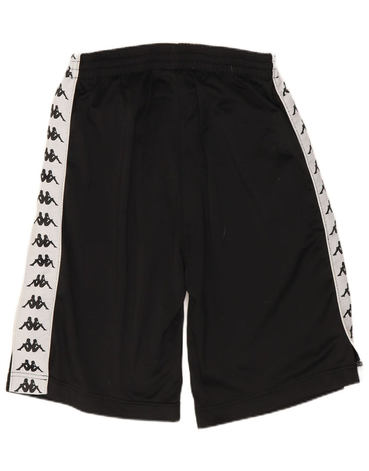 Kappa Mens Graphic Sport Shorts Pequeno Preto Colorblock Poliéster