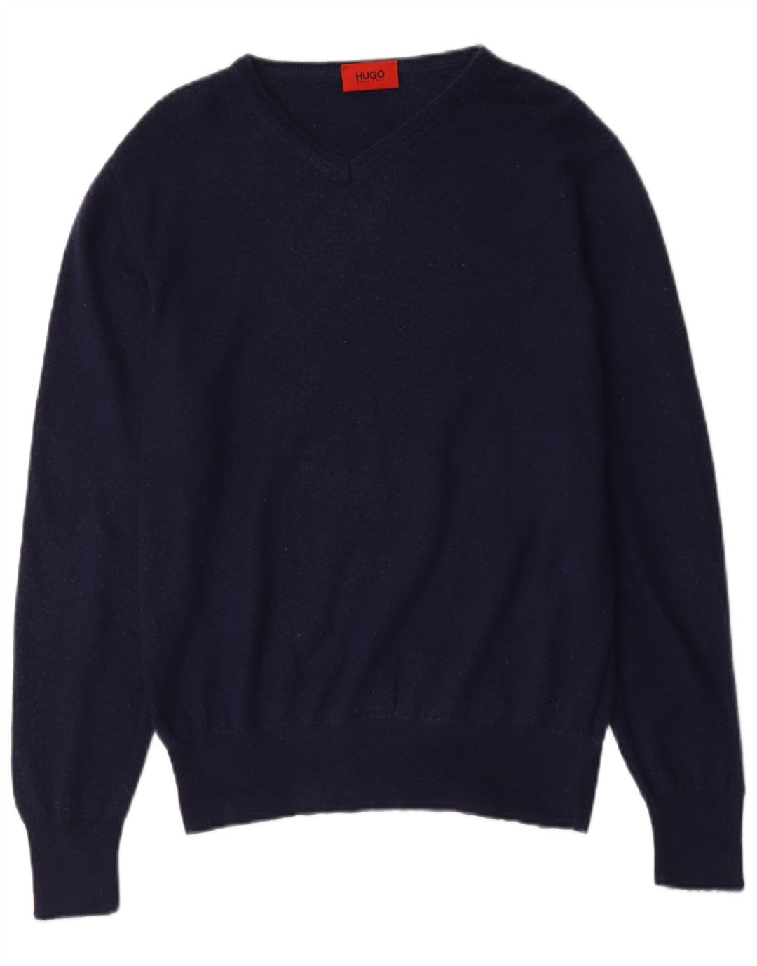 Suéter masculino Hugo Boss com decote em V XL lã azul marinho