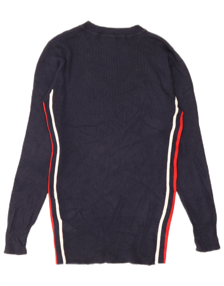 Suéter feminino Marks & Spencer com gola redonda Reino Unido 8 pequeno azul marinho