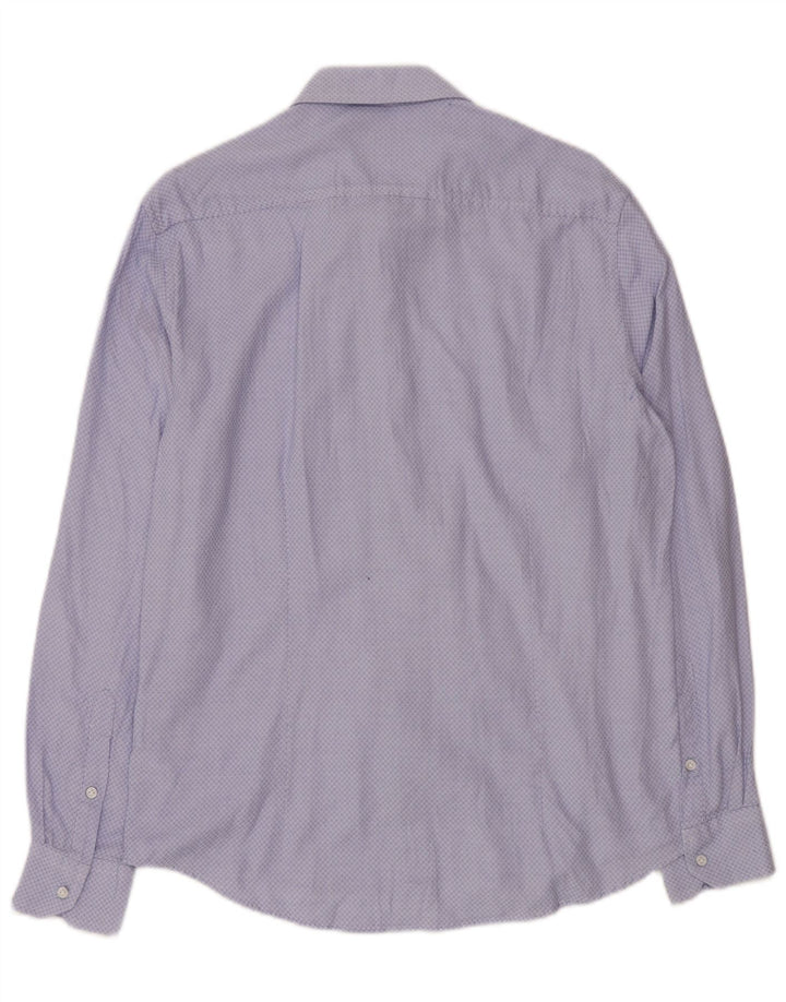 Camisa masculina slim fit Dack's grande azul argyle/algodão diamante