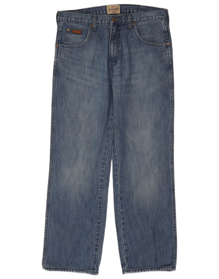WRANGLER Masculino Texas Straight Jeans W34 L31 Azul Algodão