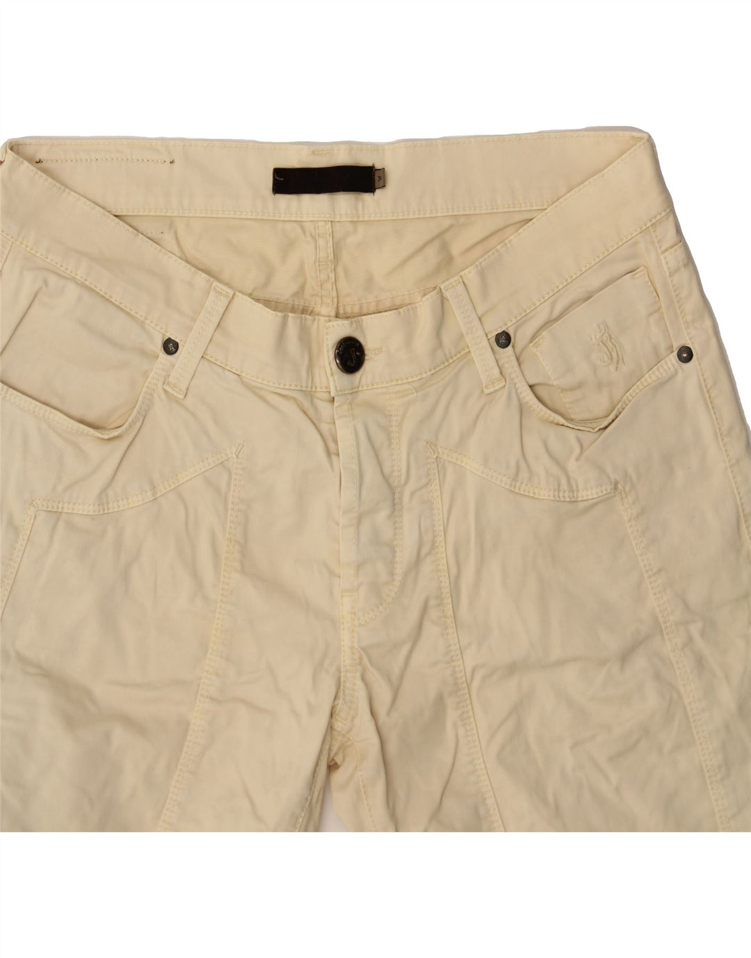 JECKERSON Mens Slim Casual Trousers W31 L32 Beige Cotton Vintage Jeckerson and Second-Hand Jeckerson from Messina Hembry 