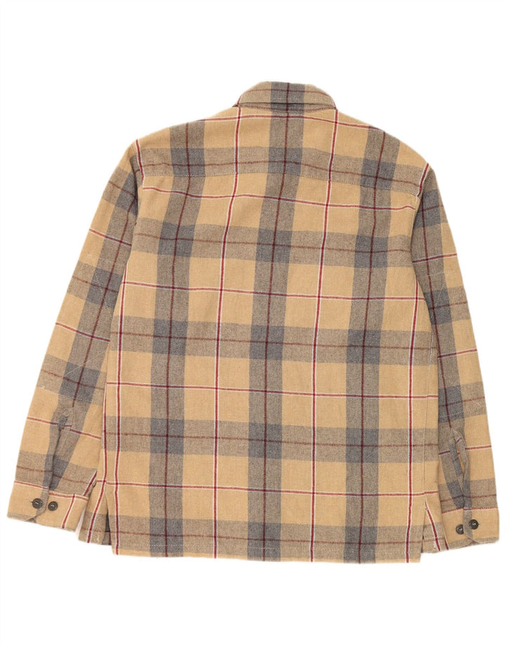 Camisa masculina de flanela Murphy & Nye pequena bege xadrez acrílica