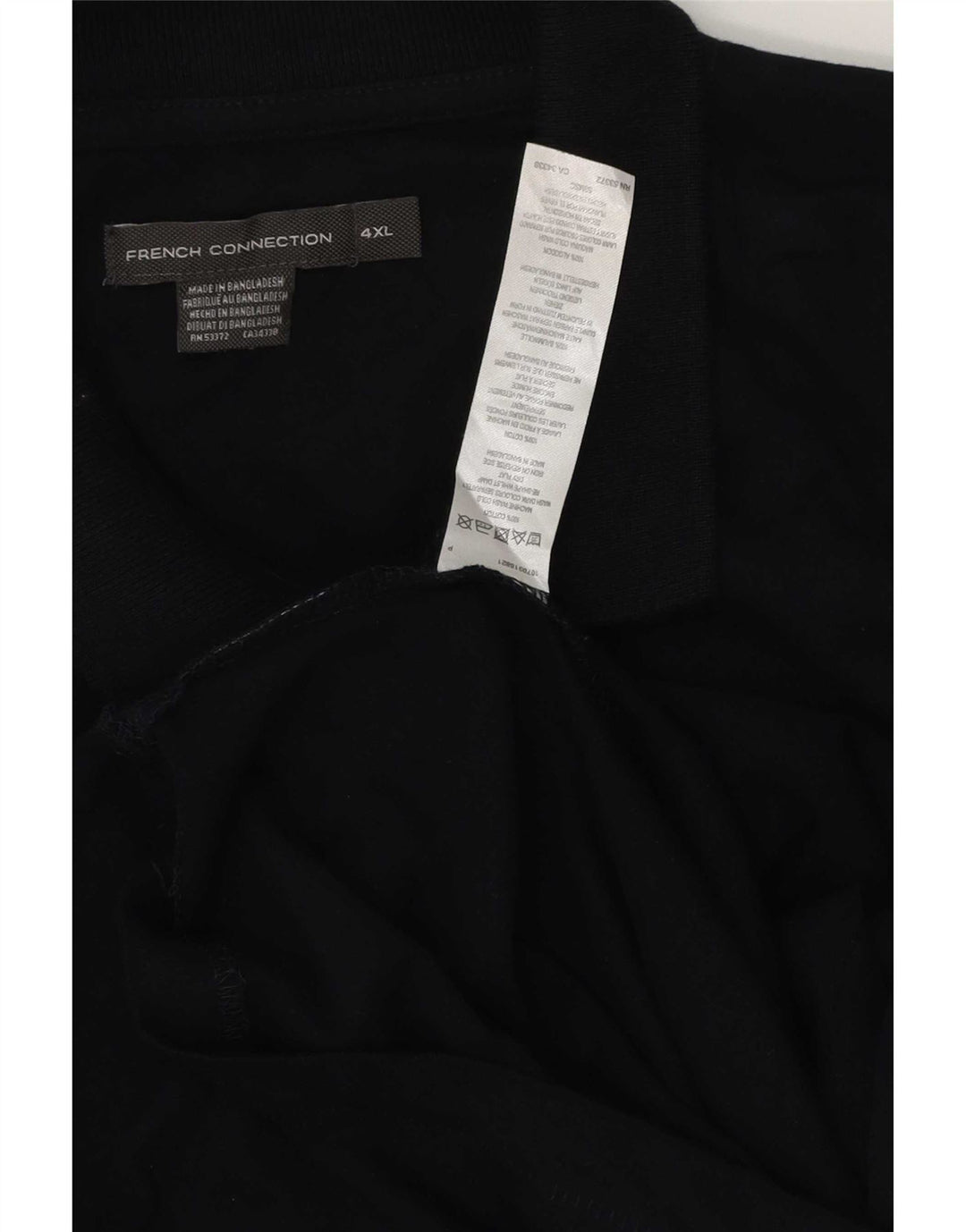 Camisa polo masculina French Connection 4XL algodão azul marinho