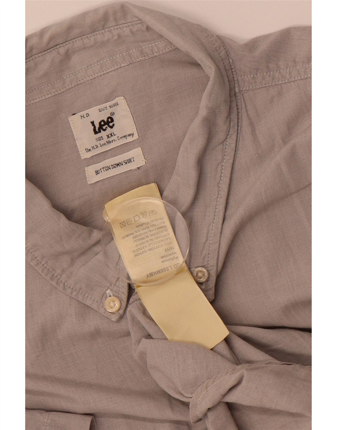 Camisa masculina de manga curta LEE 2XL algodão cinza