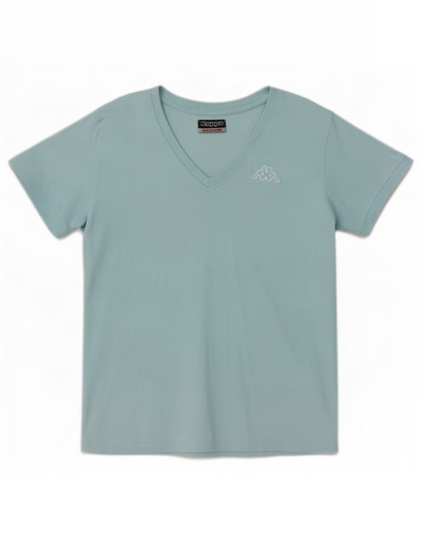 Kappa Womens T-Shirt Top UK 12 Medium Blue Cotton
