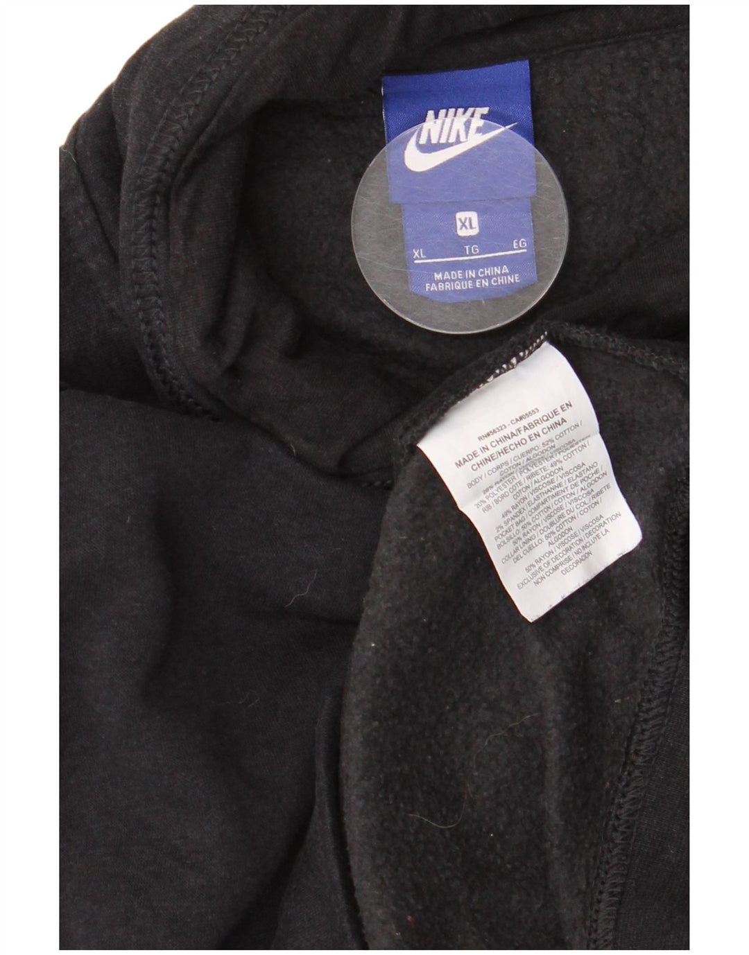 Nike feminino roll neck moletom jumper UK 18 XL preto rayon