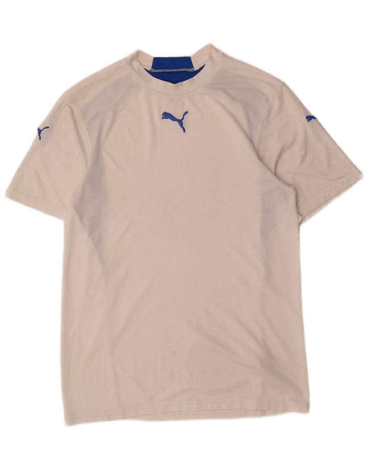 Puma Mens Camiseta Top Pequeno Poliéster Colorblock Branco Branco