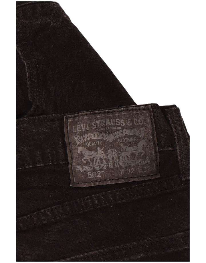 Levi's Masculino 502 Tapered Jeans W32 L32 Algodão Preto