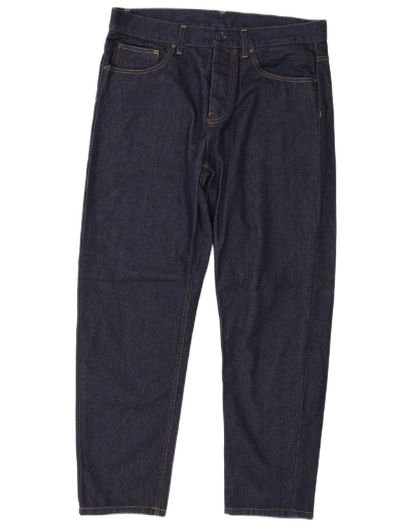 Carhartt Mens Tapered Jeans W33 L29 Azul Marinho Algodão