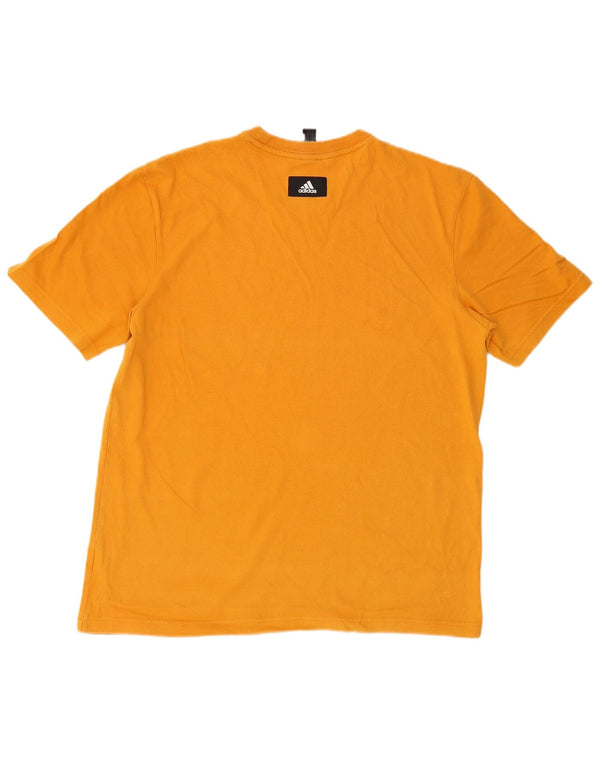 ADIDAS Mens Graphic T-Shirt Top Grande Amarelo