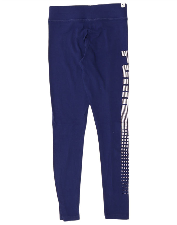 Leggings PUMA Feminino UK 10 Algodão Azul Pequeno