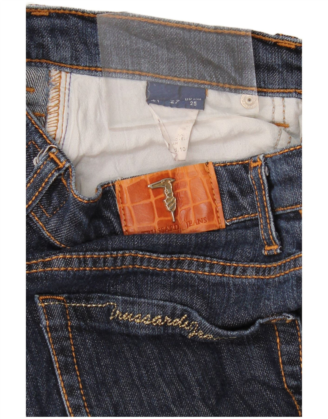 Jeans retos femininos TRUSSARDI W25 L30 azul marinho