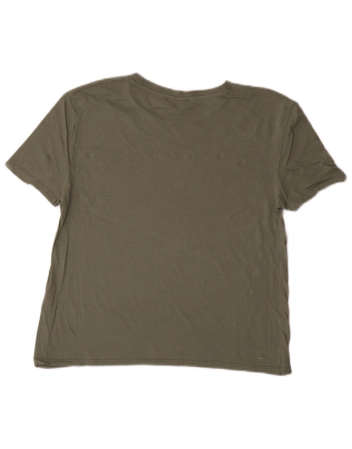 Camiseta feminina ZARA UK 14 algodão verde médio