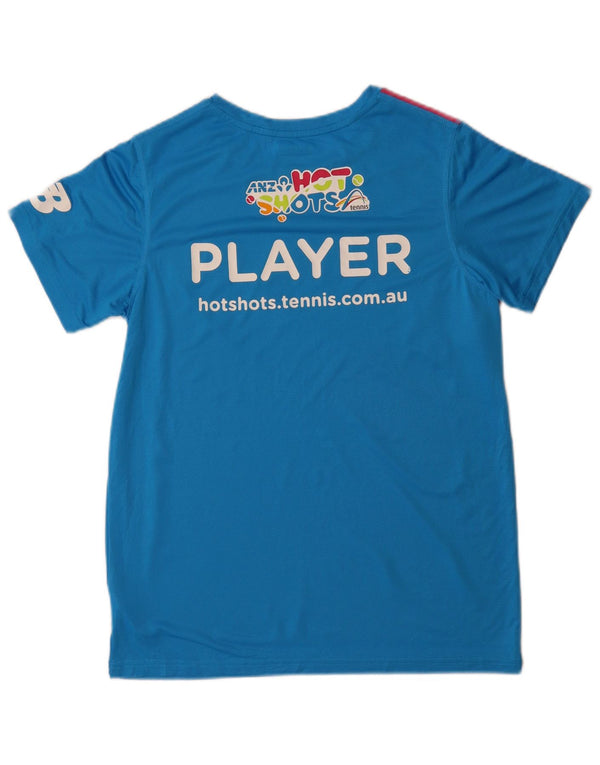 Camiseta gráfica New Balance Boys Top 15-16 anos 2XL bloco colorido azul