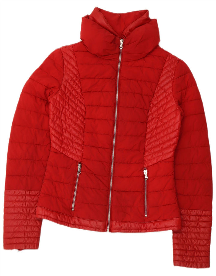 Jaqueta acolchoada feminina Guess UK 6 XS poliuretano vermelho