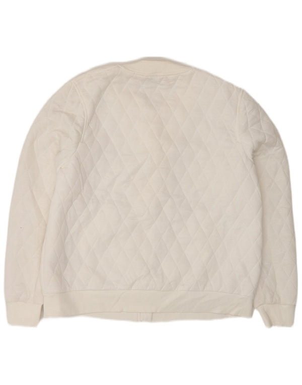Jaqueta acolchoada feminina Marks & Spencer Reino Unido 14 grande poliéster branco