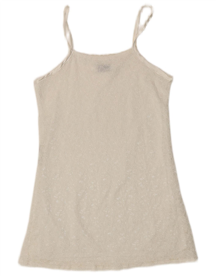 Top Cami feminino VINTAGE UK 12 médio branco