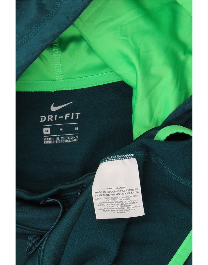 Jumper com capuz gráfico feminino NIKE Dri Fit UK 14 poliéster verde médio