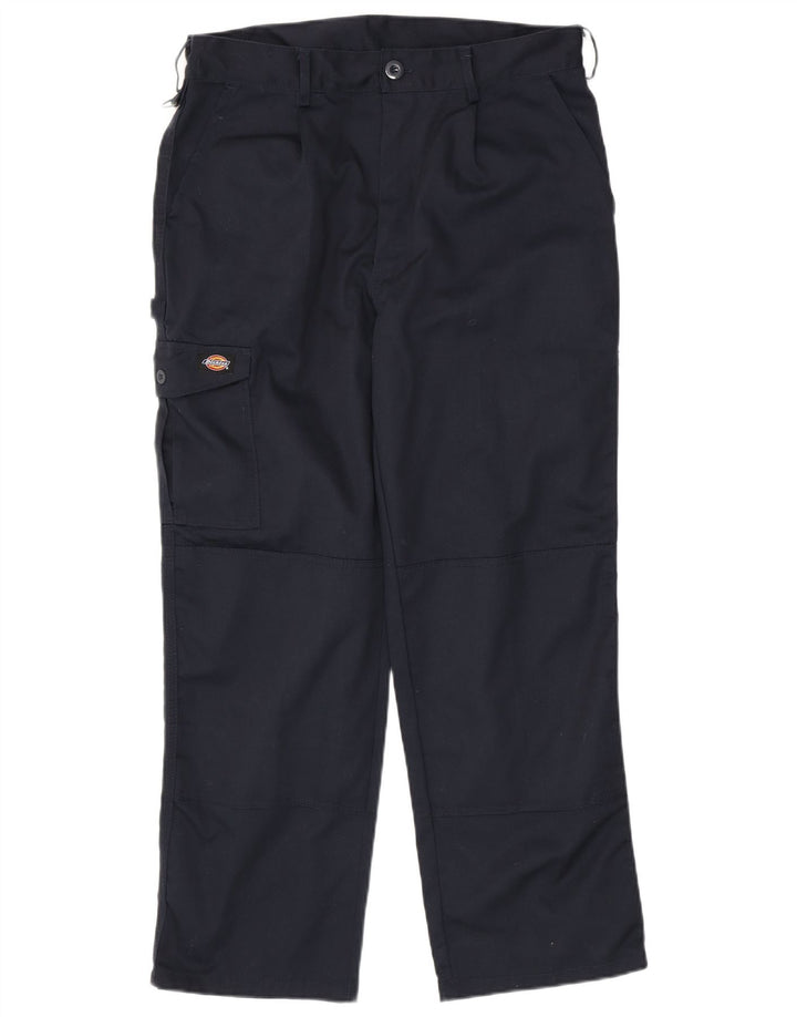Calças cargo retas masculinas Dickies W34 L29 poliéster azul marinho