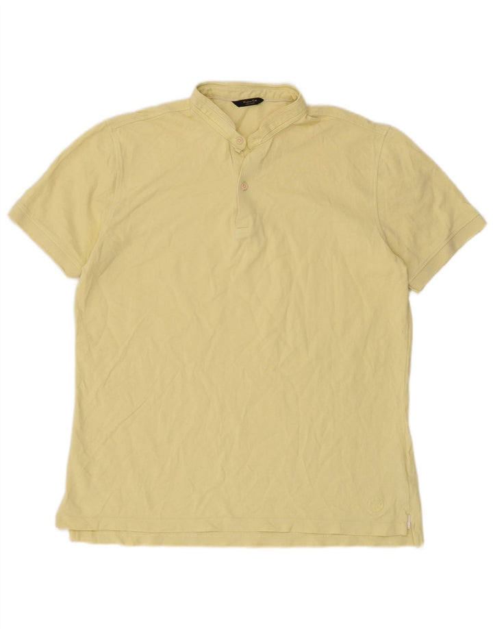 Camisa polo masculina MASSIMO DUTTI grande algodão amarelo