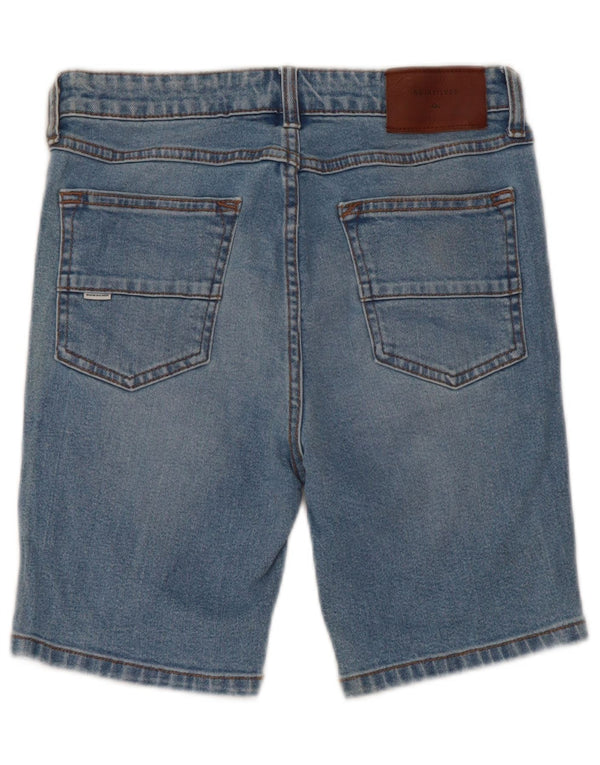 Shorts jeans Quiksilver Boys 11-12 anos W26 algodão azul