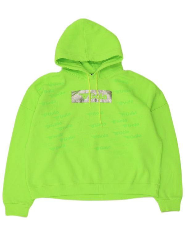 Suéter feminino Gola com capuz e estampa gráfica oversized UK 18 XL verde salpicado