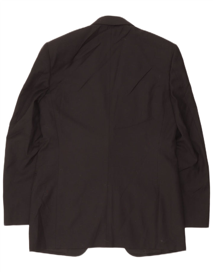 Jaqueta masculina Canali Longline 1 botão Blazer IT 48 lã virgem preta média
