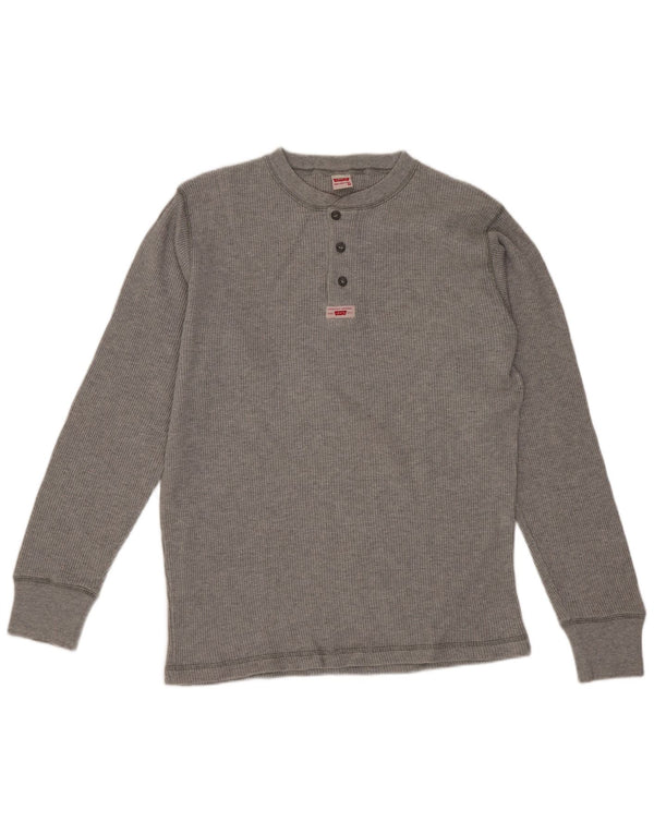 Top masculino Levi's manga comprida cinza médio algodão