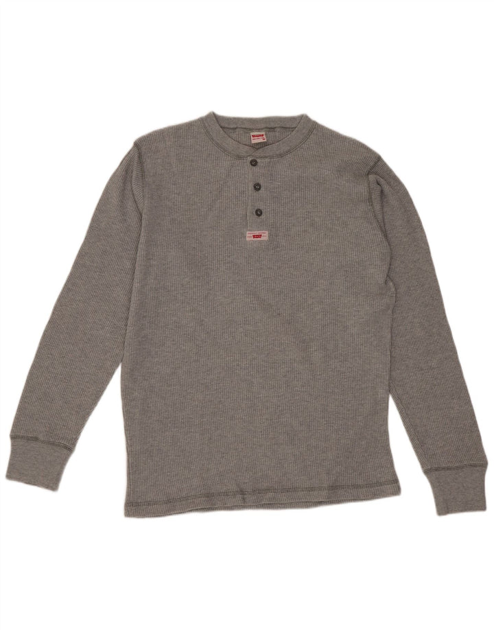 Top masculino Levi's manga comprida cinza médio algodão
