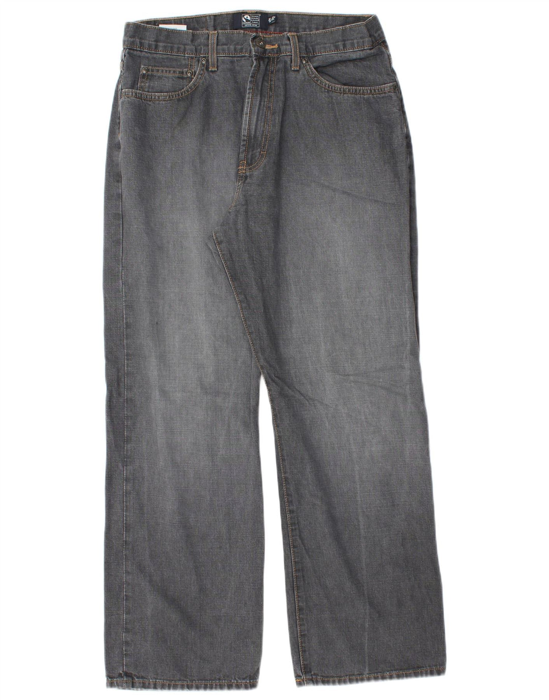 Calça jeans reta masculina Marks & Spencer Blue Harbor W32 L29 algodão cinza