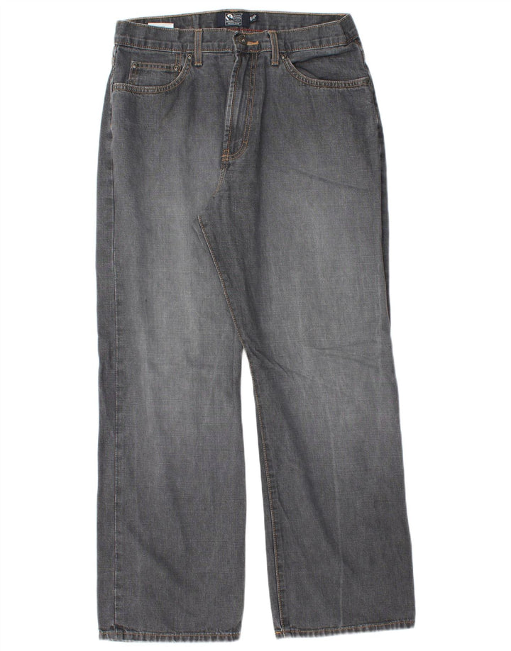 Calça jeans reta masculina Marks & Spencer Blue Harbor W32 L29 algodão cinza