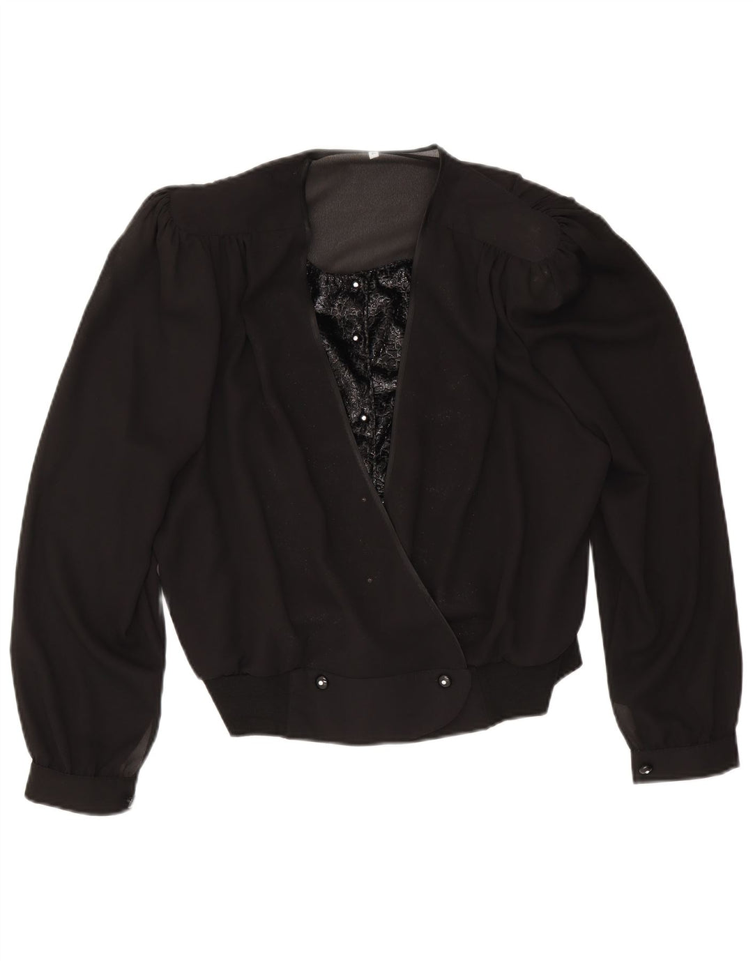 Bolero feminino vintage com peito duplo IT 50 XL preto
