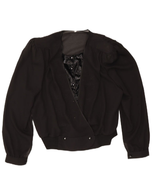 Bolero feminino vintage com peito duplo IT 50 XL preto