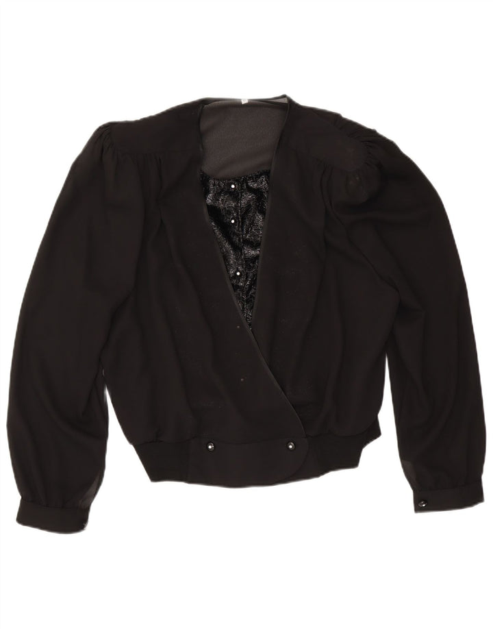 Bolero feminino vintage com peito duplo IT 50 XL preto