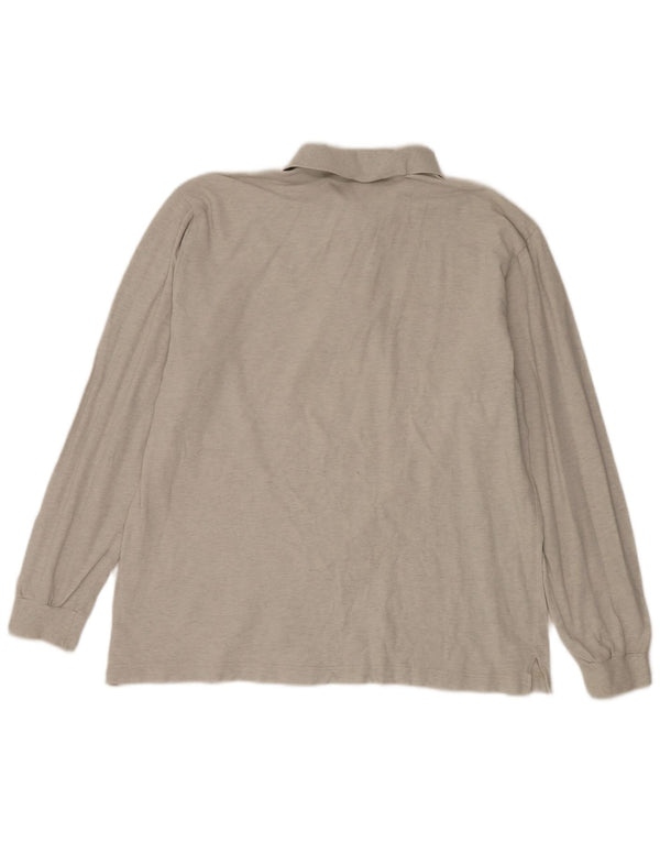 Camisa polo masculina de manga comprida Sergio Tacchini XL cinza algodão