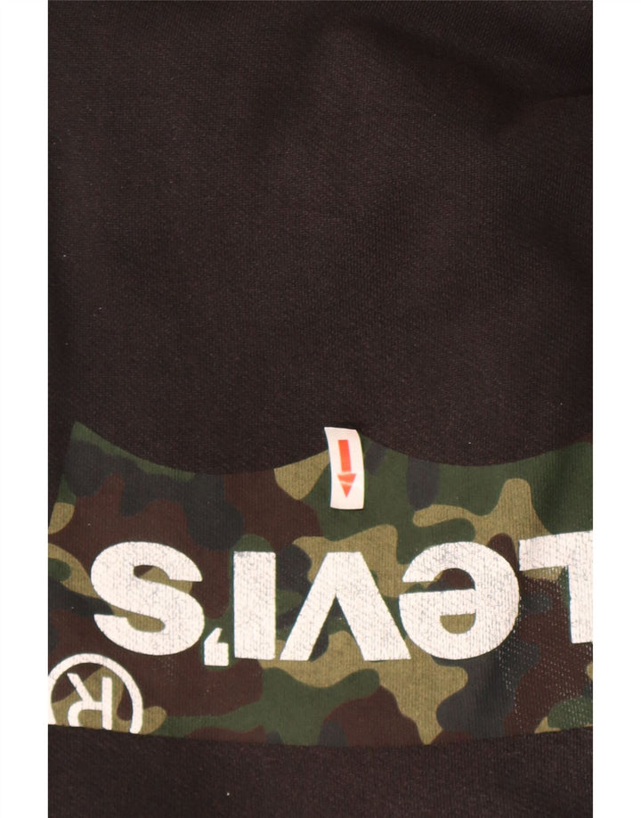 Moletom com capuz gráfico masculino Levi's médio preto algodão