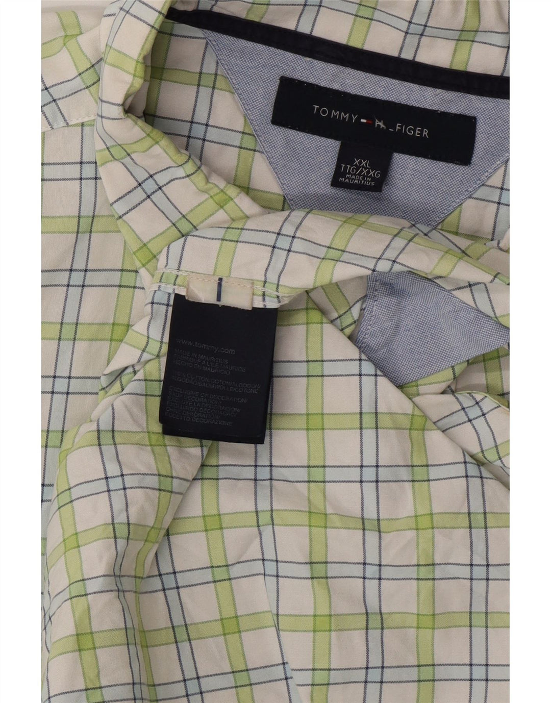 Camisa masculina TOMMY HILFIGER 2XL algodão xadrez verde