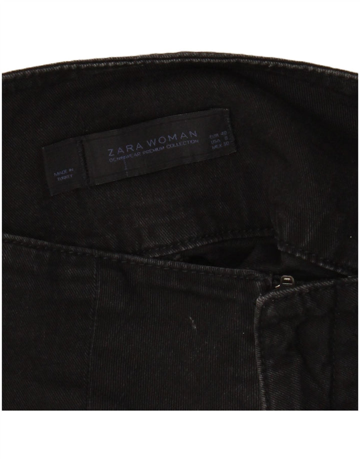 Mini saia jeans feminina Zara EU 40 médio W30 algodão preto
