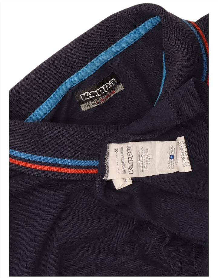 Camisa polo masculina Kappa grande algodão azul marinho