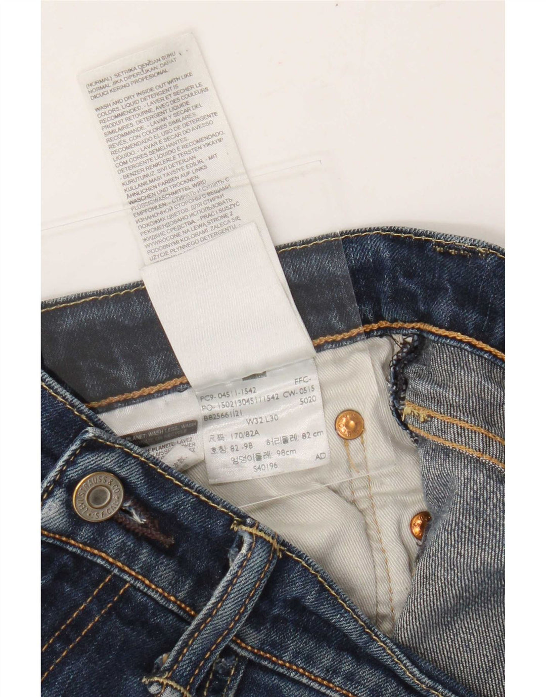 Levi's Mens Distressed Slim Jeans W32 L27 Azul Algodão