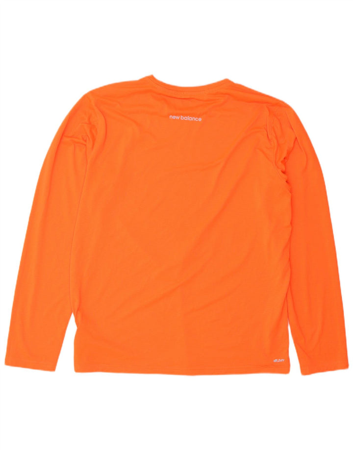 New Balance Masculino Top Manga Longa Grande Laranja Poliéster