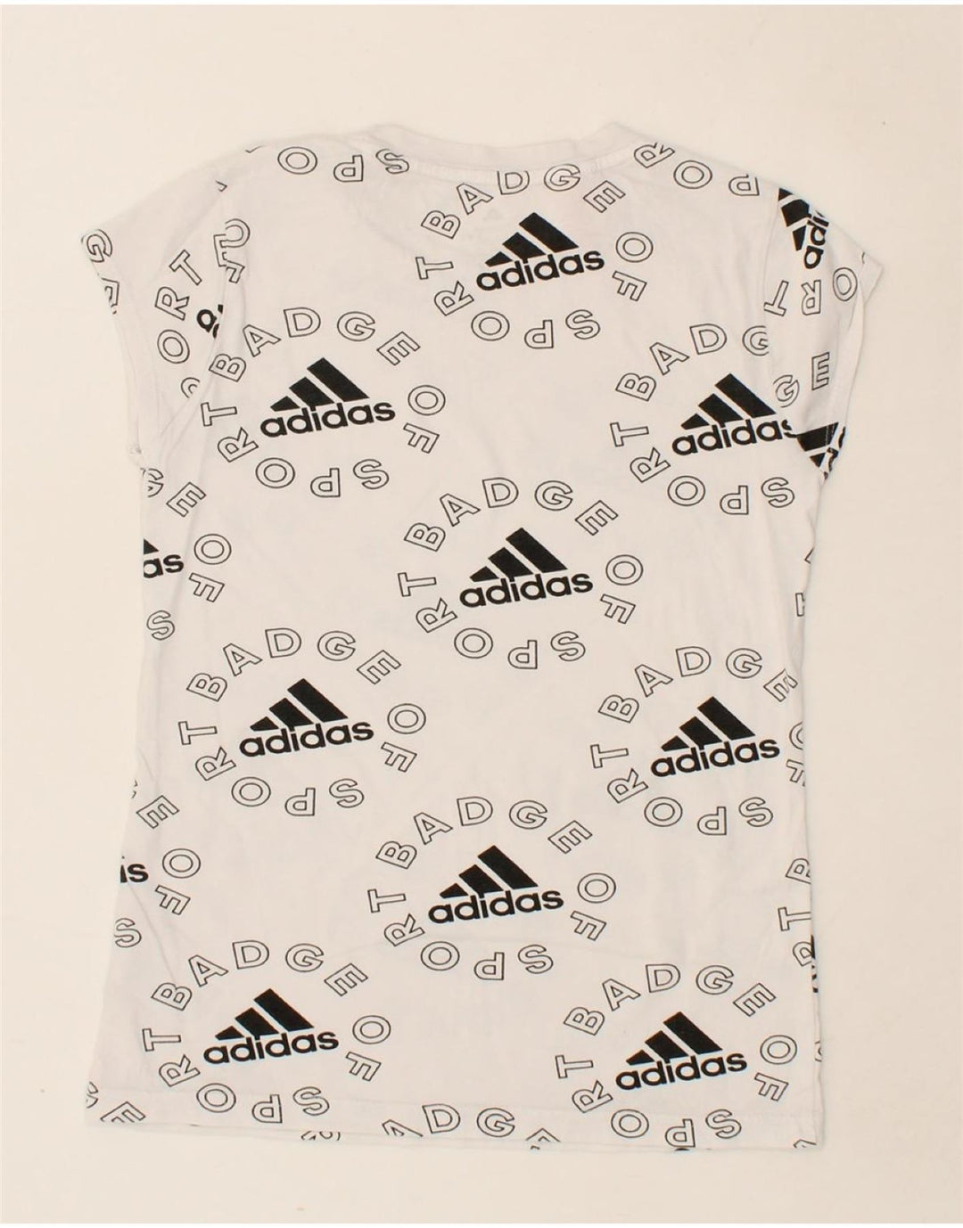 ADIDAS Girls Graphic T-Shirt Top 13-14 Years White Cotton Vintage Adidas and Second-Hand Adidas from Messina Hembry 