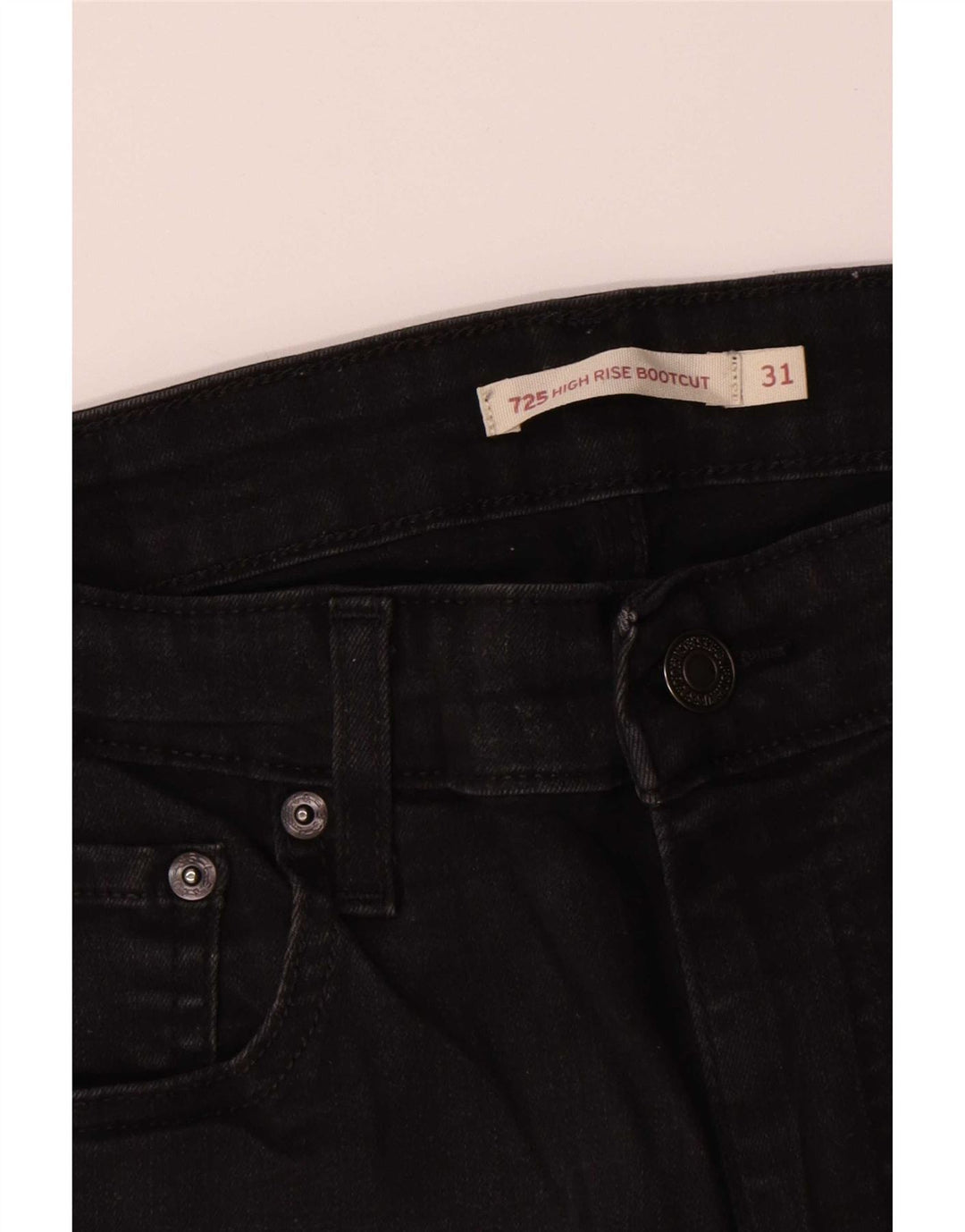 Calça jeans feminina Levi's 725 High Rise Bootcut W31 L30 algodão preto