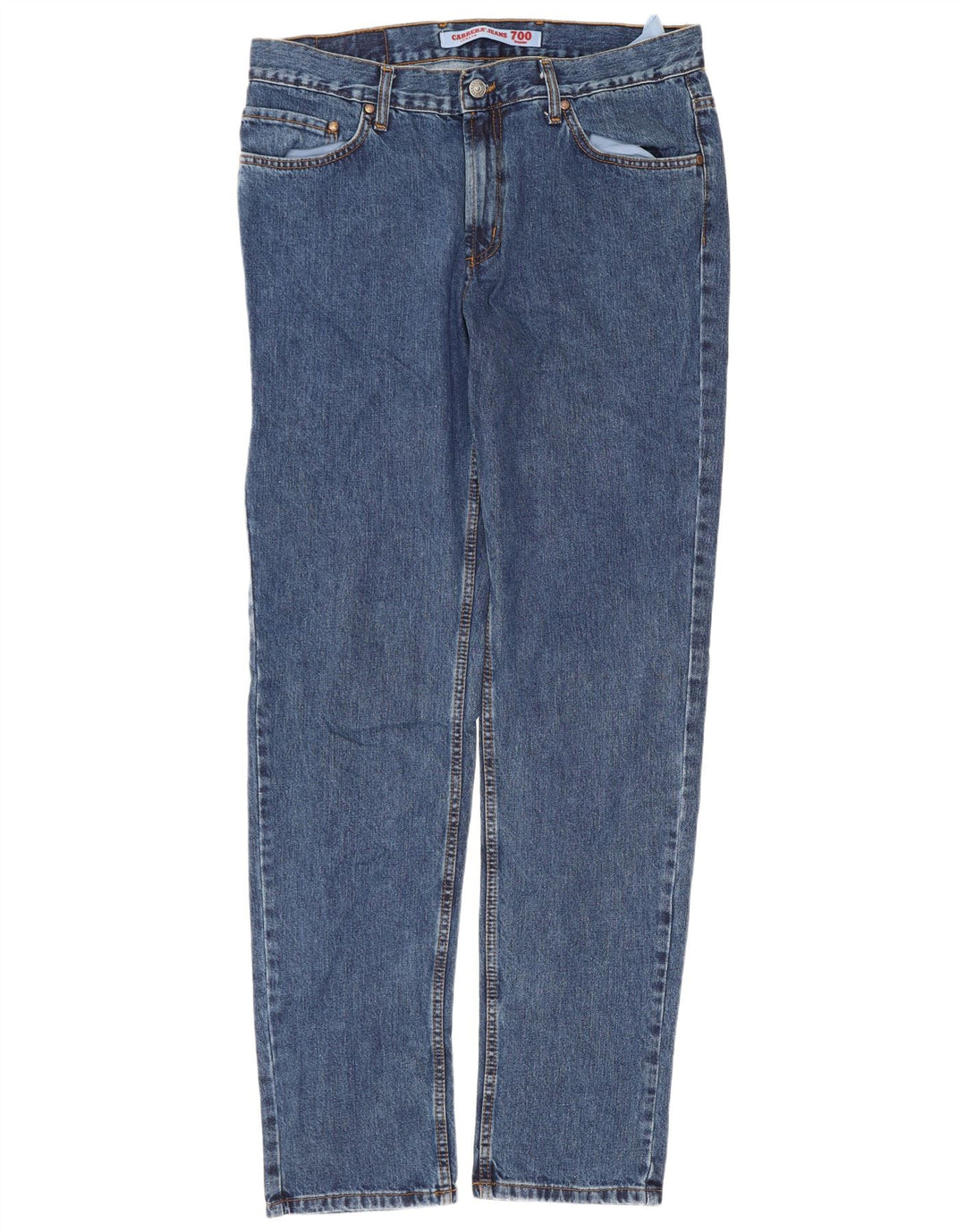 Carrera Mens 700 Regular Fit Straight Jeans W36 L33 Azul Algodão
