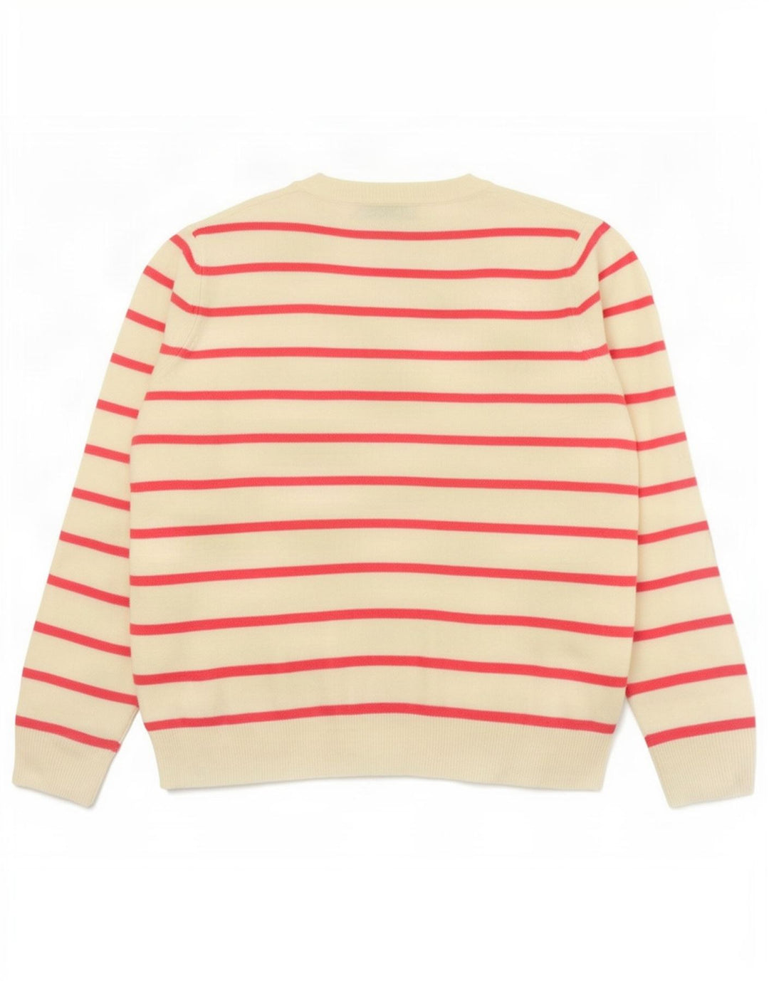 Suéter feminino Marks & Spencer com decote em V Reino Unido 14 listrado rosa médio
